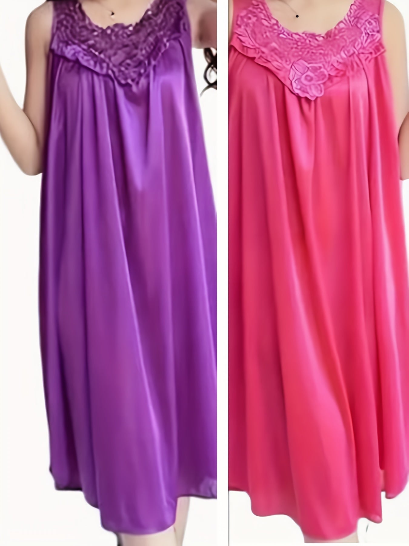 2pcs Womens Sleeveless Nightgowns