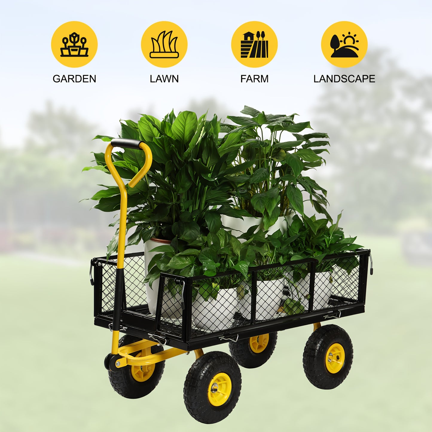 Four-wheel multifunctional garden cart