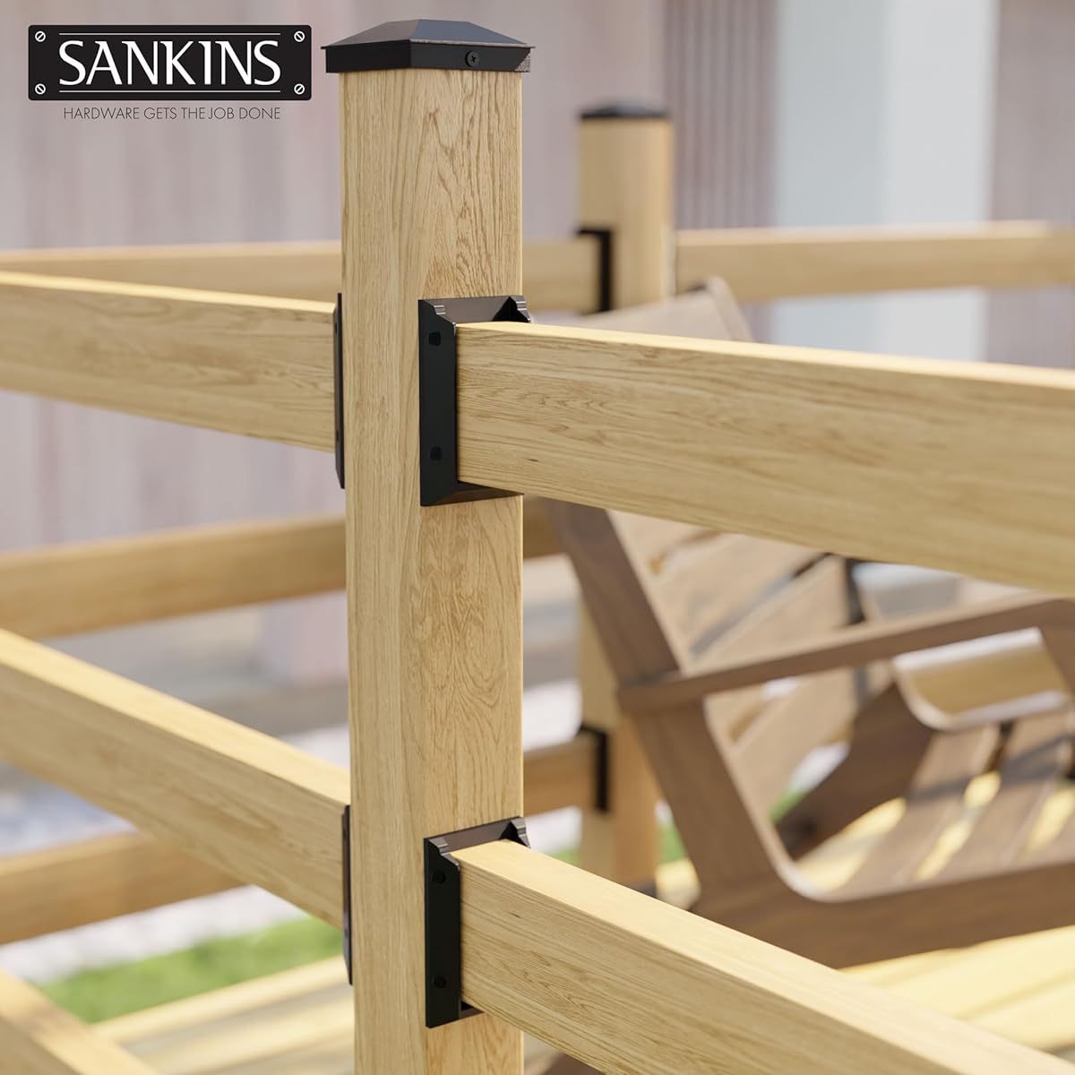 10 Pieces 2x4 Boat Deck Railing Bracket Connector，Durable PP Plastic Boat Board Railing Bracket，Black