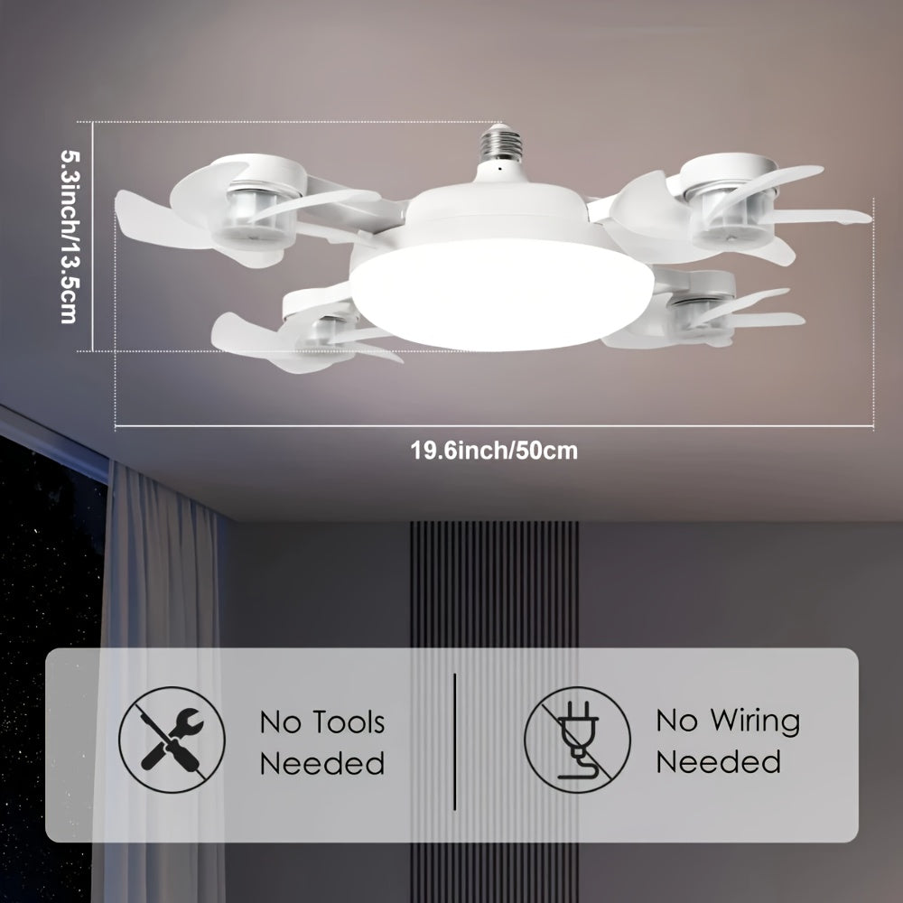 【Universal for the Whole House】Modern Smart Four-Head Fan Ceiling Light