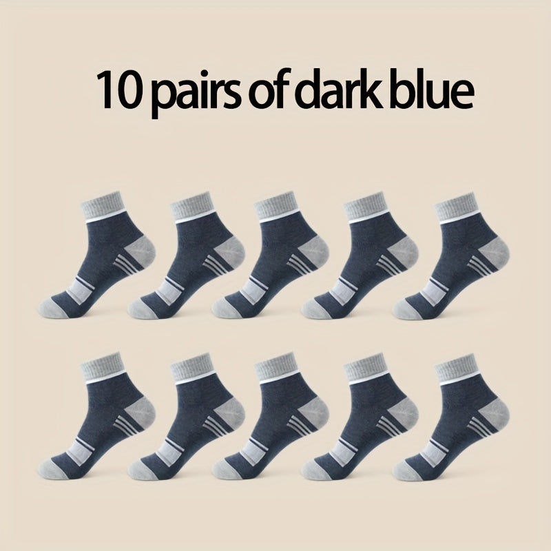 10 Pairs Of Men's Mid Crew Sport Socks
